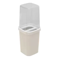 Porta Escova Plasútil com Tampa Fosco Bege