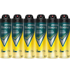 Kit Desodorante Aerosol Rexona V8/Amarelo 150ml - 6 Unidades