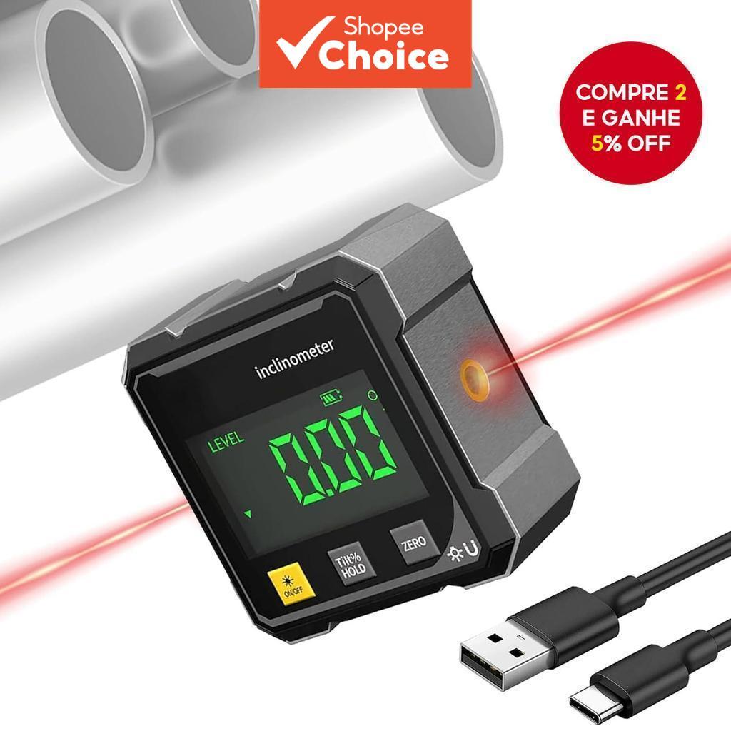  Ferramenta de Chanfro com Display Digital a Laser e Instrumento Eletrônico de Medição de Ângulo Horizontal