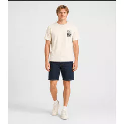 Camiseta Masculina em Meia Malha Diametro Bege