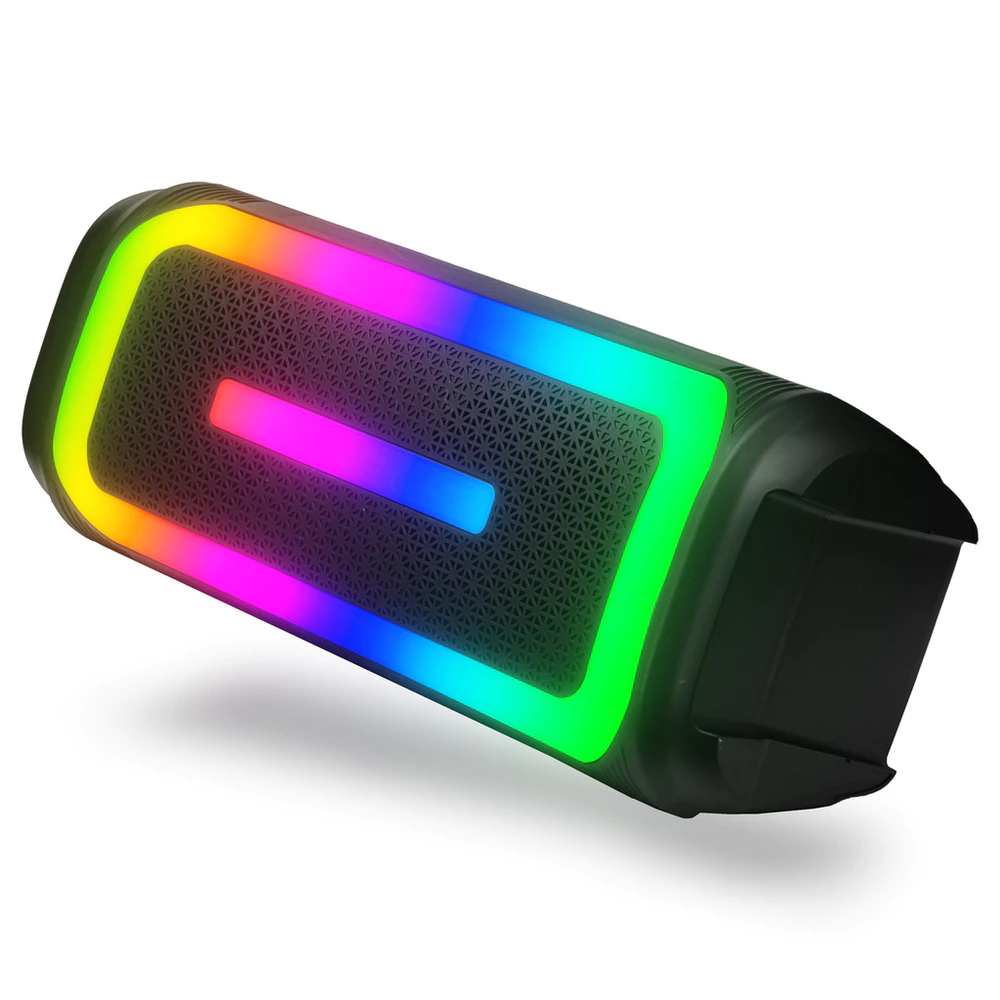 Caixa De Som Bluetooth Hi-Fi USB Radio Fm Alto Falante Speaker Painel LED RGB 50W