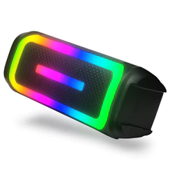 Caixa De Som Bluetooth Hi-Fi USB Radio Fm Alto Falante Speaker Painel LED RGB 50W