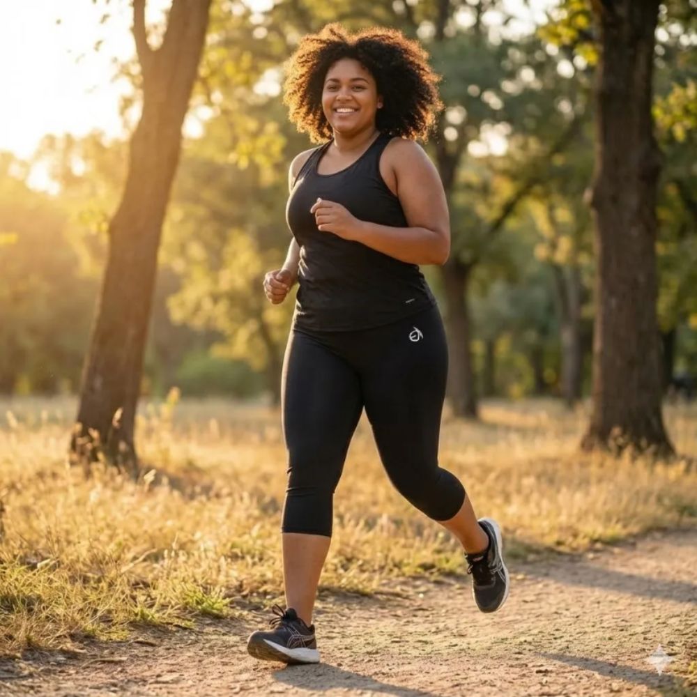 Calça Corsário Feminina Estilo do Corpo Plus Size Powerfit Preta em Oferta na Shopee