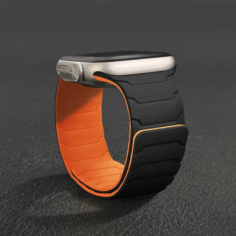 Pulseiras para iWatch banda ultra 2 3 49mm 44mm 40mm 41mm 46mm 42mm 45mm Pulseira de Silicone Magnética IWatch Série 11