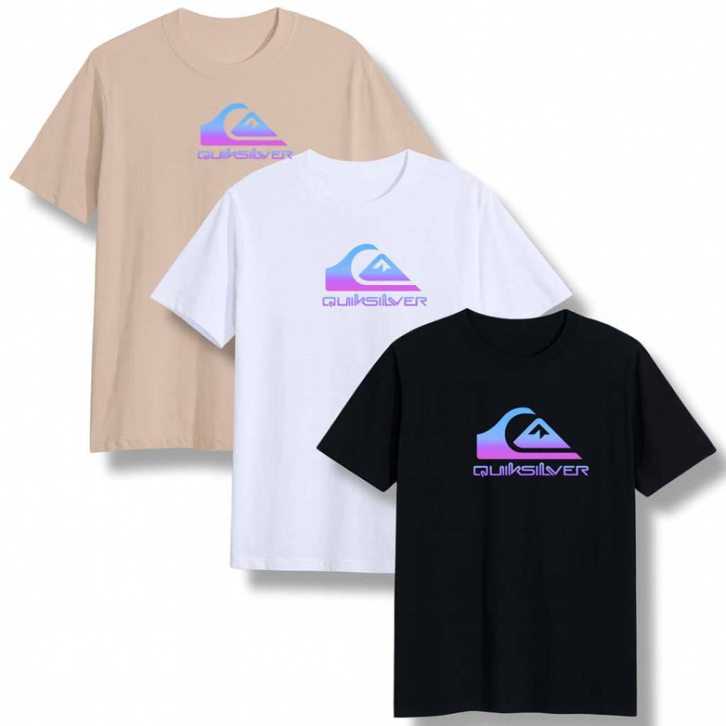 Kit 3 Camisetas Masculino Quiksilver Camiseta 100% Algodão em Oferta na Shopee