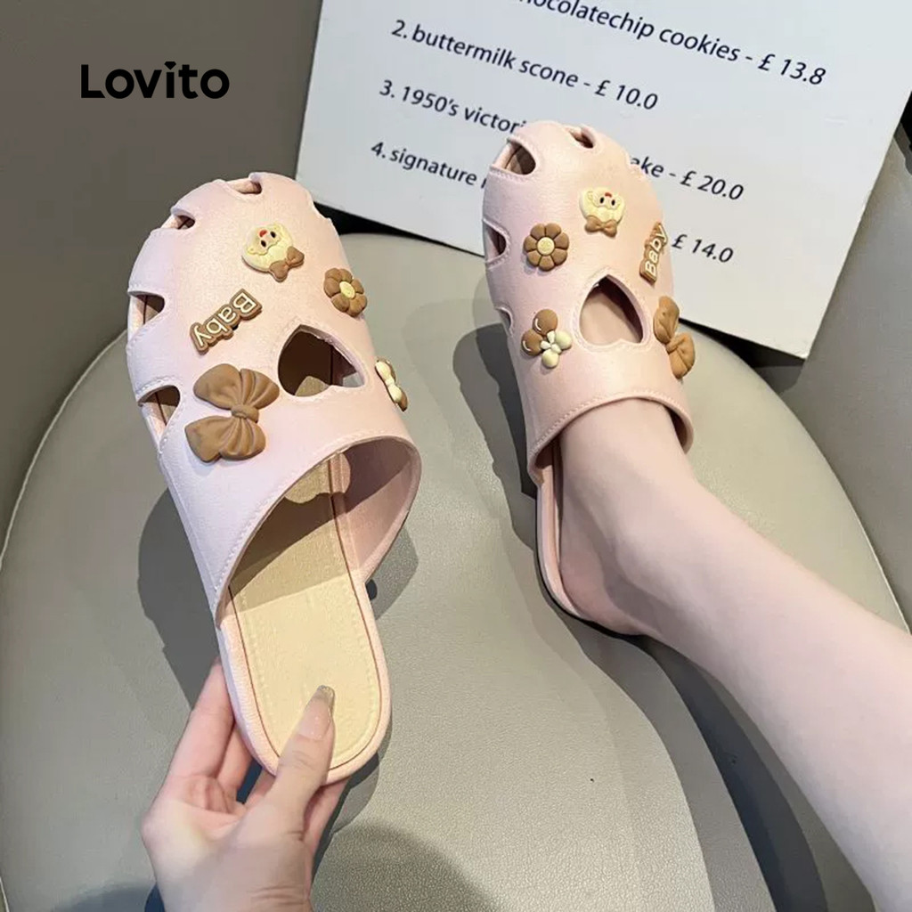 Lovito  Sandálias Casuais Vazadas para Mulheres LFA106047 em Oferta na Shopee