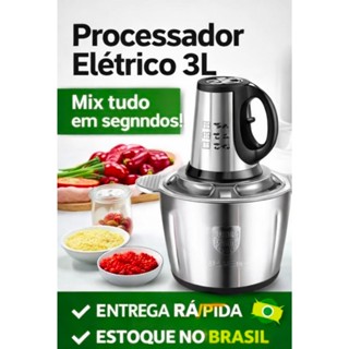 Picador De Alimentos Moedor De Carne Mixer Elétrica Processador Cozinha Casa Alho - 110v-220v em Oferta na Shopee
