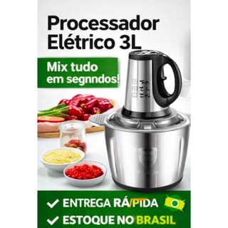 Picador De Alimentos Moedor De Carne Mixer Elétrica Processador Cozinha Casa Alho - 110v-…