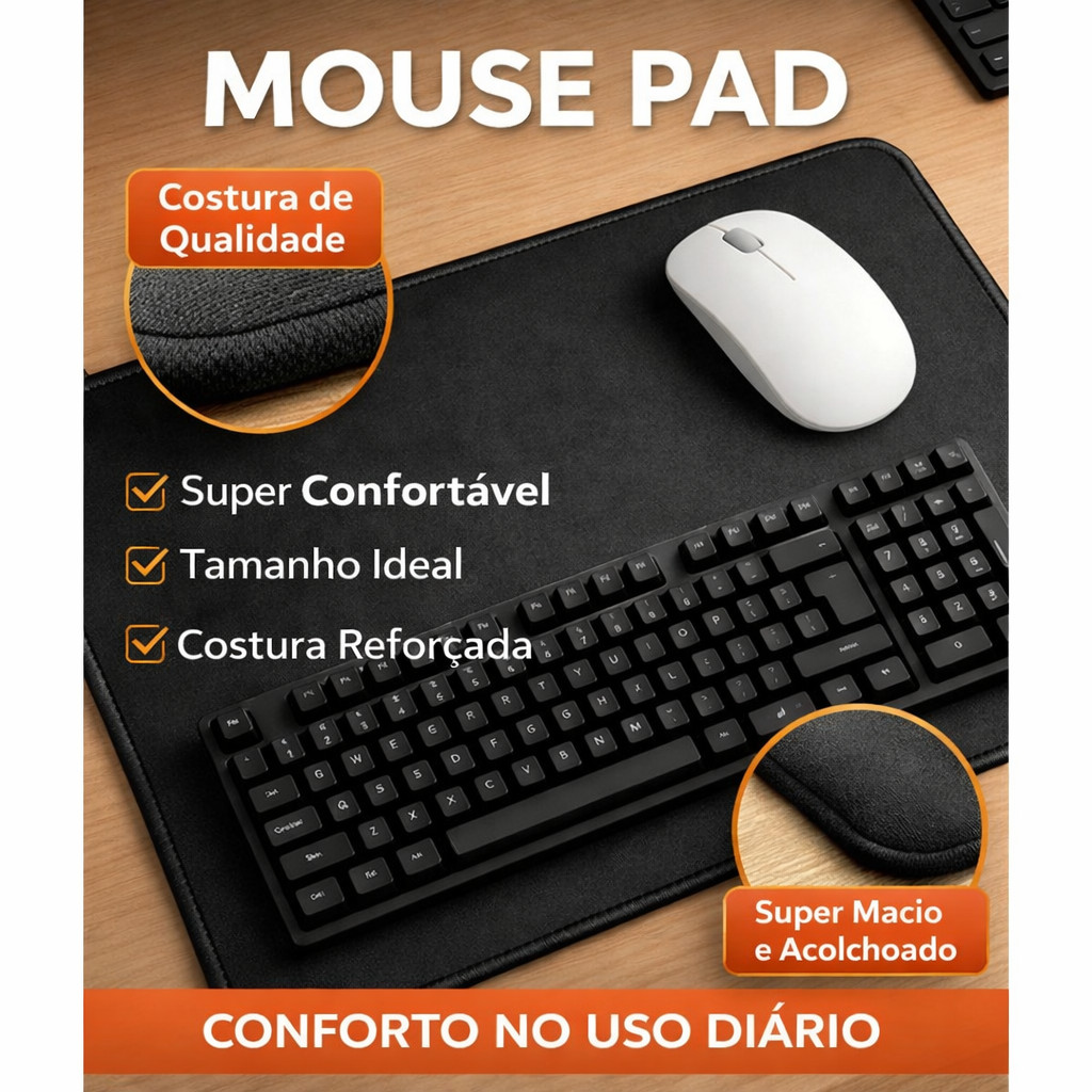 Mouse Pad Gamer Grande Conforto Premium Costurada Tamanhos Imediato em Oferta na Shopee