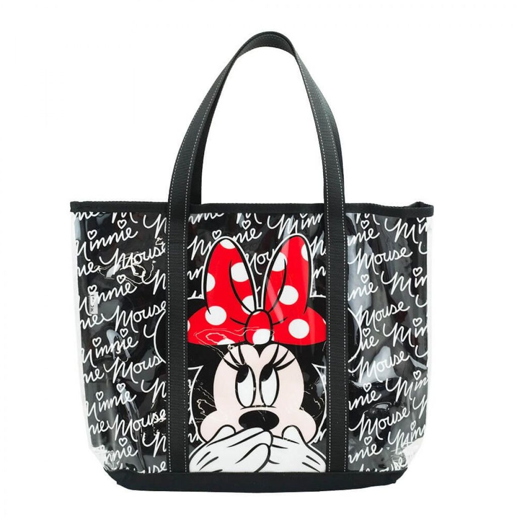 Sacola Bolsa Preto Transparente Minnie Assinaturas - Disney