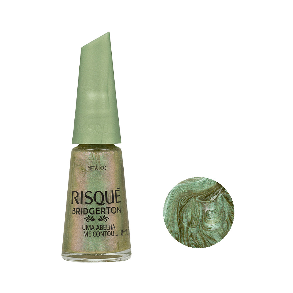 Esmalte Verde Metálico Risqué Bridgerton Uma Abelha Me Contou em Oferta na Shopee