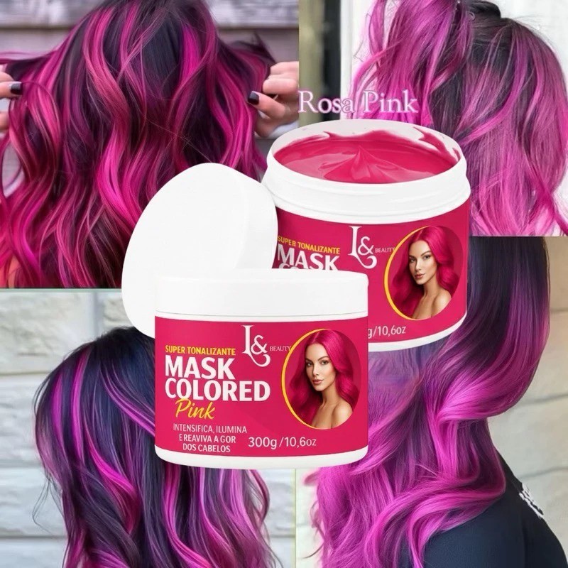 Tonalizante Capilar Pink Rosa S/ Amônia 300gr - L&beauty