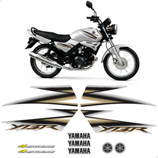 Kit Adesivos Para Yamaha Ybr 125 2005 Moto Prata + Emblemas em Oferta na Shopee