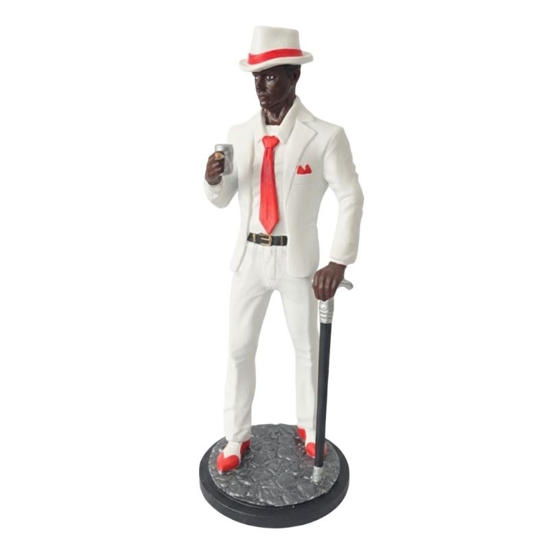 Estátua Zé Pilintra com Bengala 25cm - em resina