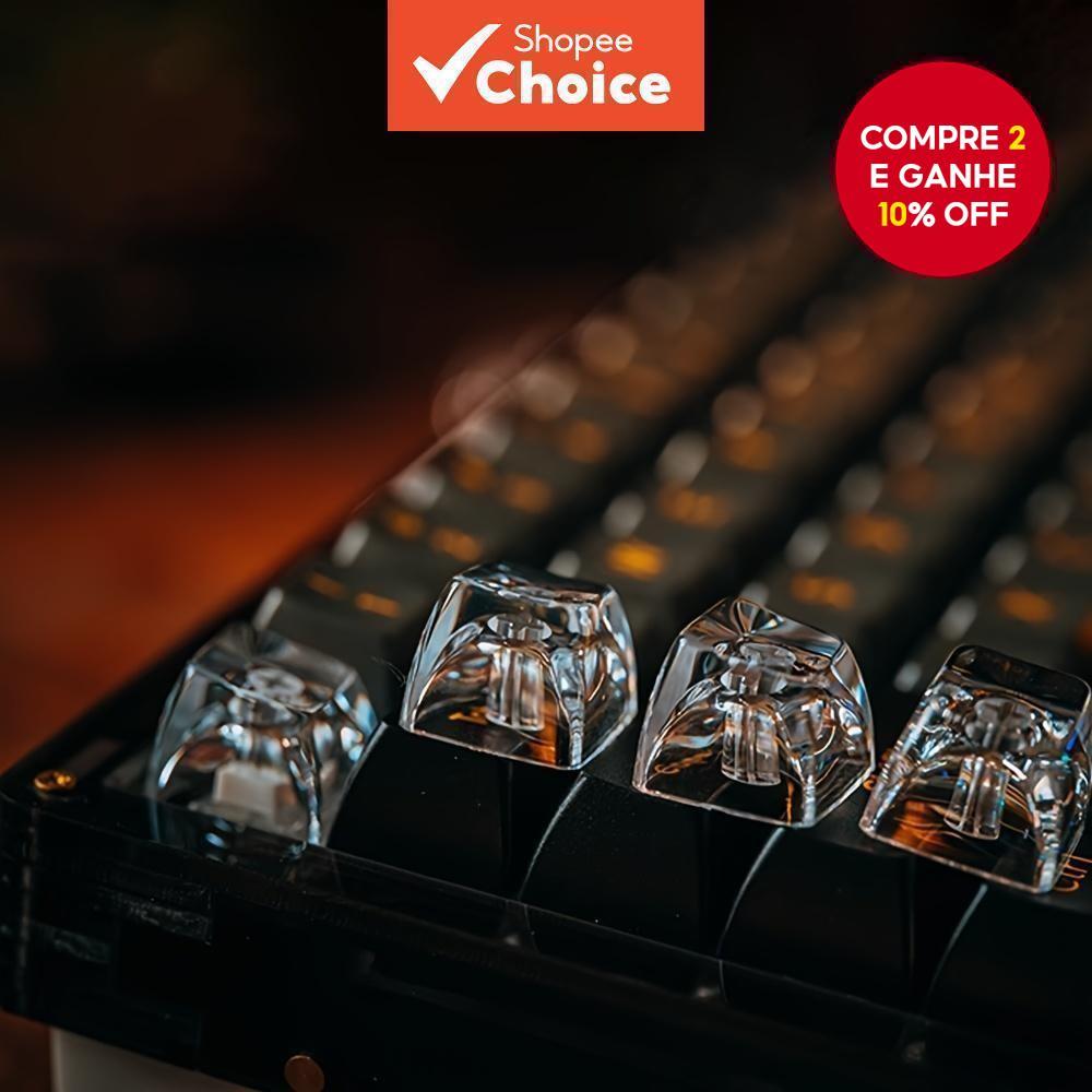 Novas teclas de teclado mecânico totalmente transparentes e na moda, (apenas teclas) teclas de cristal retroiluminadas
