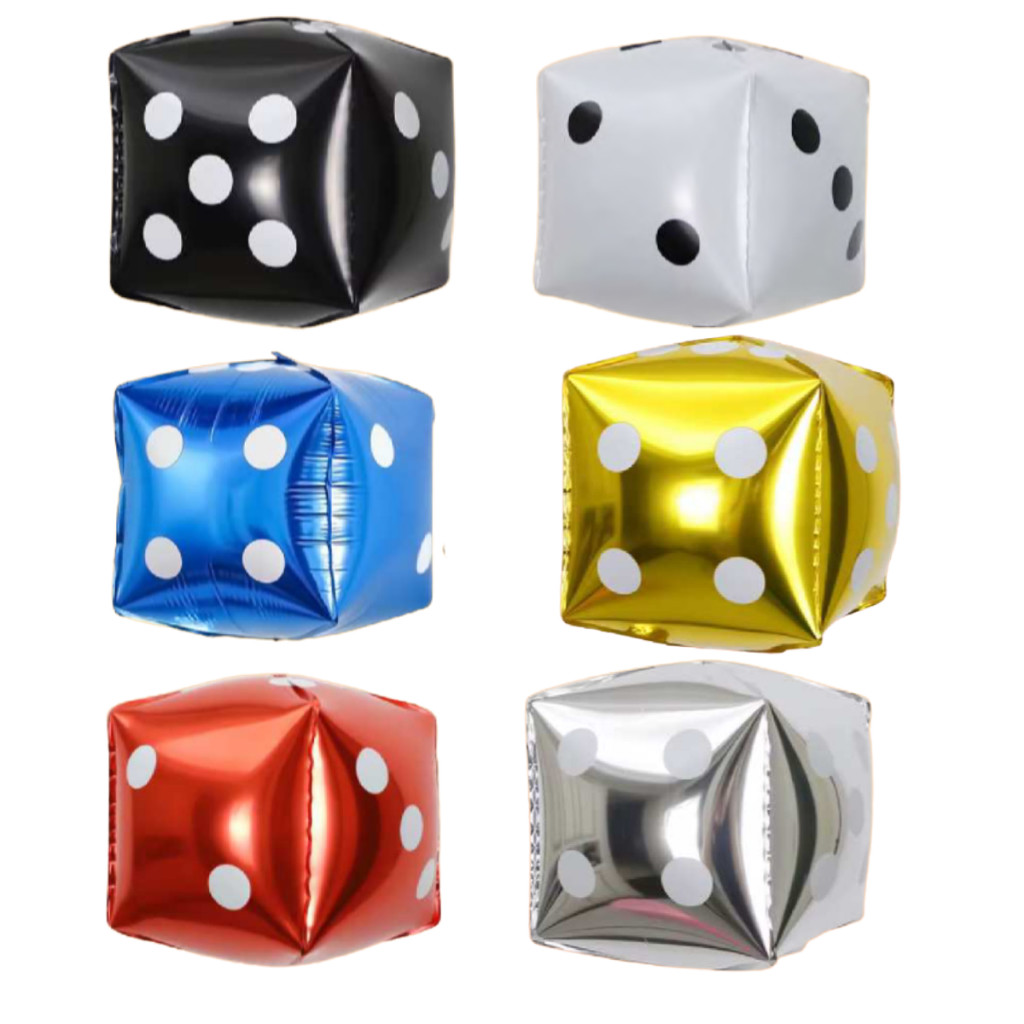 10 Balão Metalizado Dado 4d Interativo P/ Jogos Festa decoracao surpresa enfeite painel em Oferta na Shopee