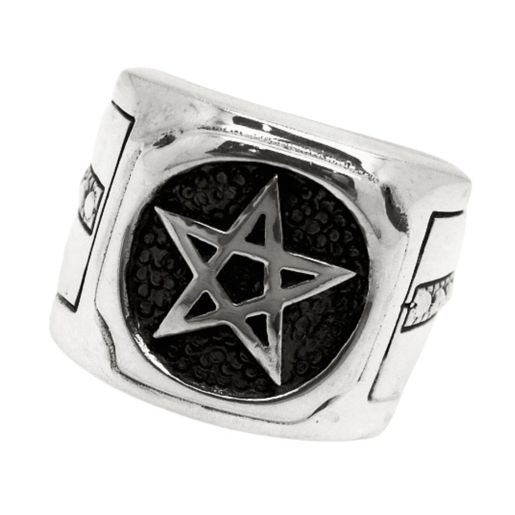 Anel Estrela 5 Pontas Pentagrama  Wicca Em Prata de lei 950 - 19564