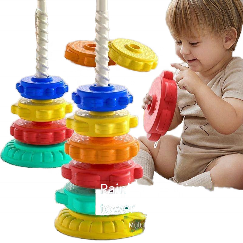 Brinquedo Educativo Torre Gira Gira Sensorial Montessoriano Bebê