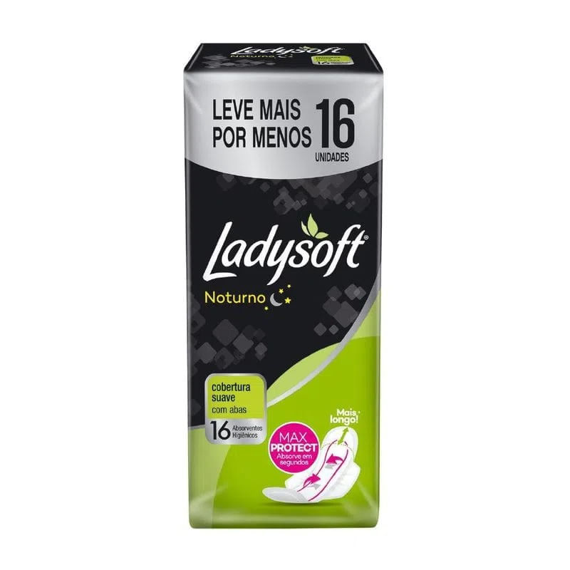Absorvente Ladysoft Noturno Suave Com Abas Com 16 Unidades em Oferta na Shopee