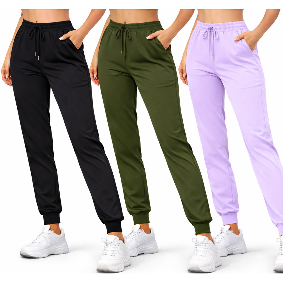 Calça Feminina Elastano Jogger Importada Dry Fit Esportiva Fitness Slim Fit Leve de Seda de Gelo Respirável