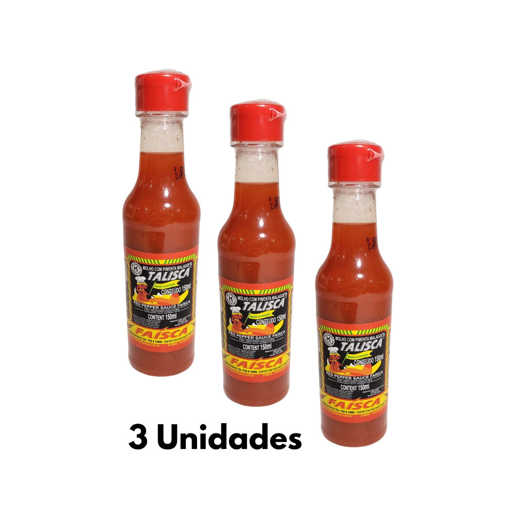 Kit 3x Molho com Pimenta Malagueta Talisca - 150ml (PET)