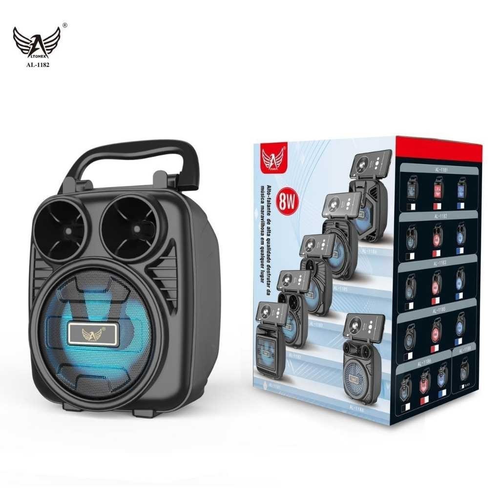 Caixa De Som Led Bluetooth AL-1182 Pen Drive/Rádio/USB/TF/FM/MP3 Portátil Amplificada Música Altomex em Oferta na Shopee