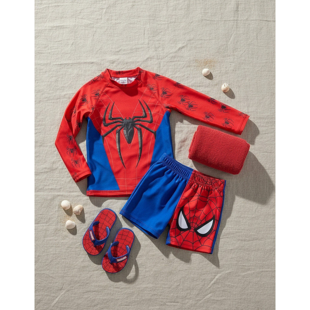 Moda Praia Aranha Infantil Camisa Proteção Uv + Sunga em Oferta na Shopee