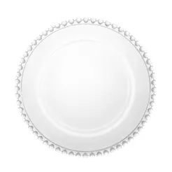 Prato de Sobremesa de Cristal Coração 20cm Lyor - Prato Raso para Bolos, Doces e Mesa Posta
