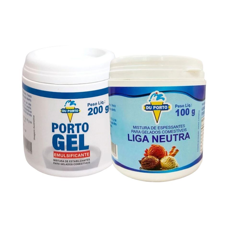 Emulsificante 200g + Liga Neutra 100g Du Porto | Emulsificante + Espessante para Sorvete em Oferta na Shopee