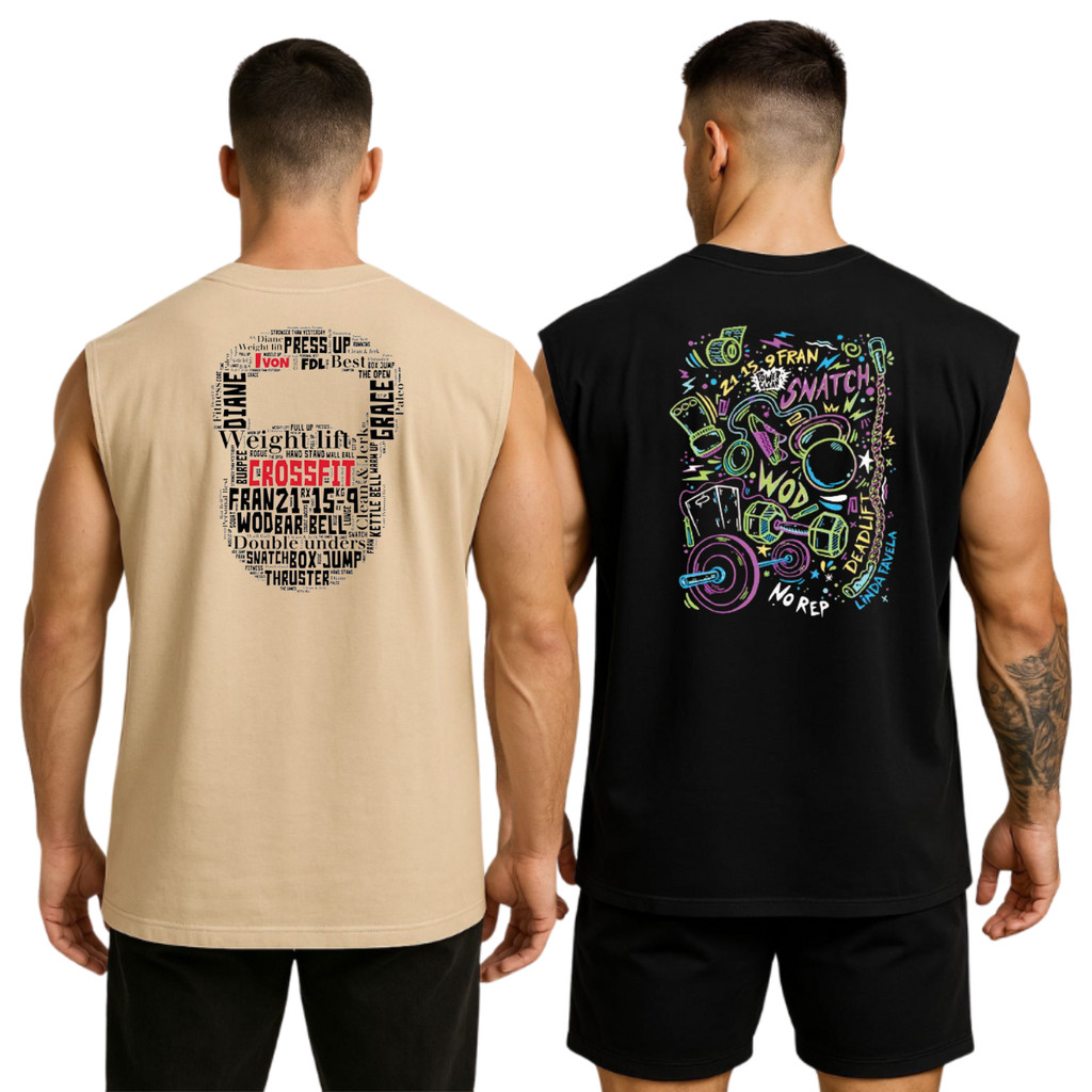 Kit 2 Camisetas Regata Masculina Oversized Academia Colete Masculino Machão Longline Carinha Feliz