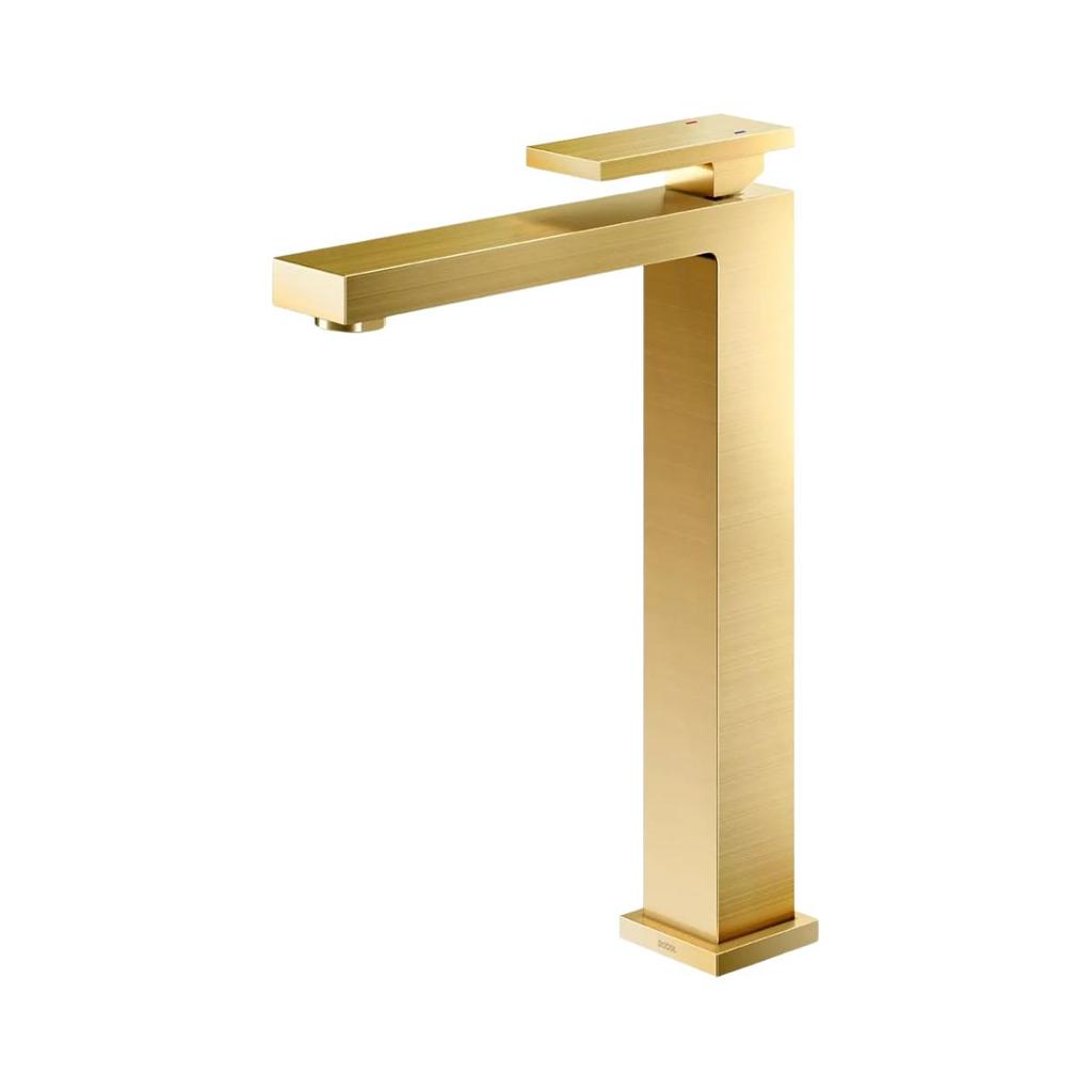 MISTURADOR MONOCOMANDO BICA ALTA LAVATÓRIO NEW EDGE OURO ESCOVADO DOCOL