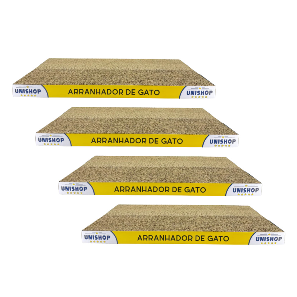 Conjunto com 4 Arranhadores Interativos de Papelão para Gatos Anti-Estresse Unishop