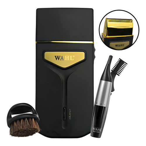 Combo Kit Dia Dos Pais Travel Shaver Wahl E Aparador Nasal Preto