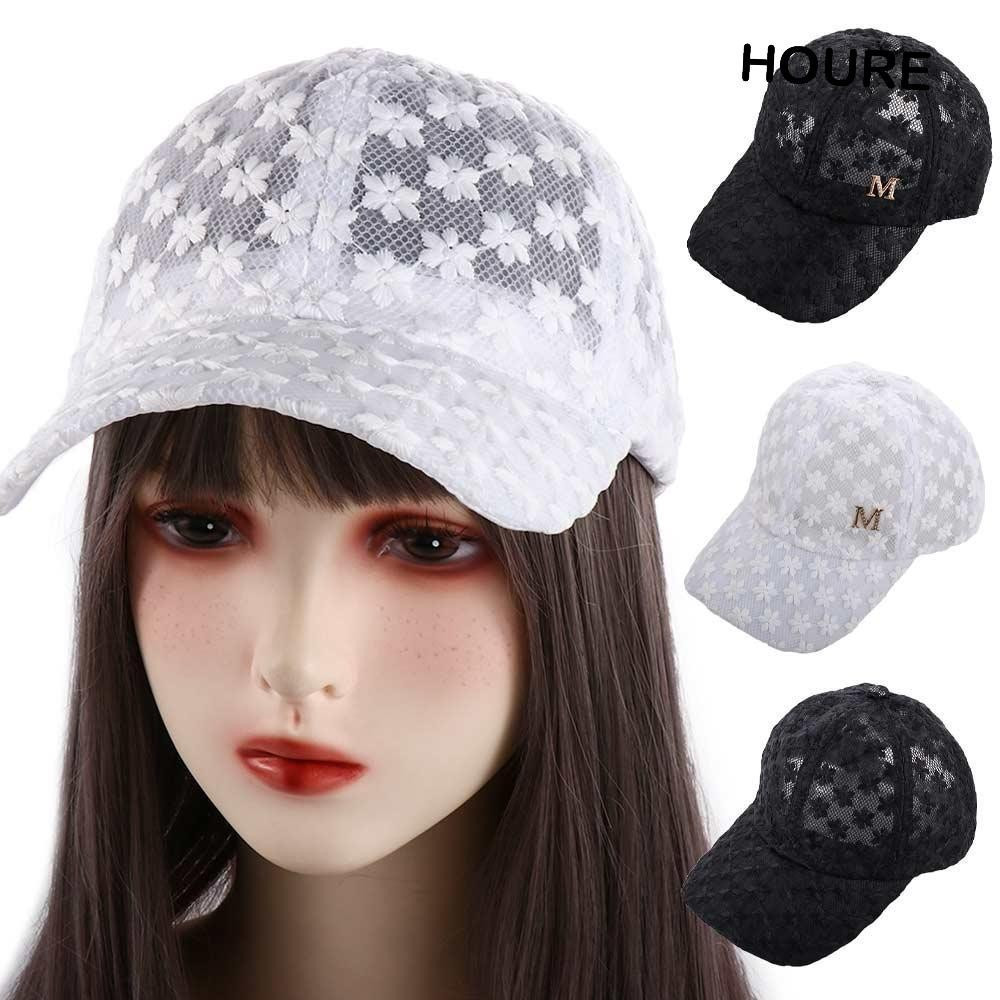 HOURE Flower Boné De Baseball Com Flores Moda Feminina Respirável Chapéu De Malha Hip Hop Outdoor