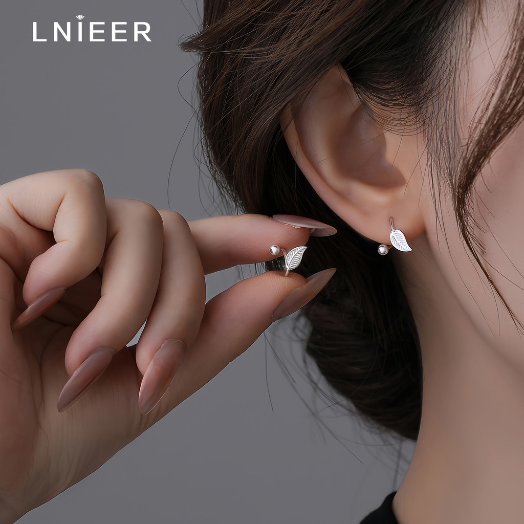 999 prata esterlina pequeno broto macio folha brincos feminino High-End sentir orelha Piercing brincos 2026 novo estilo 