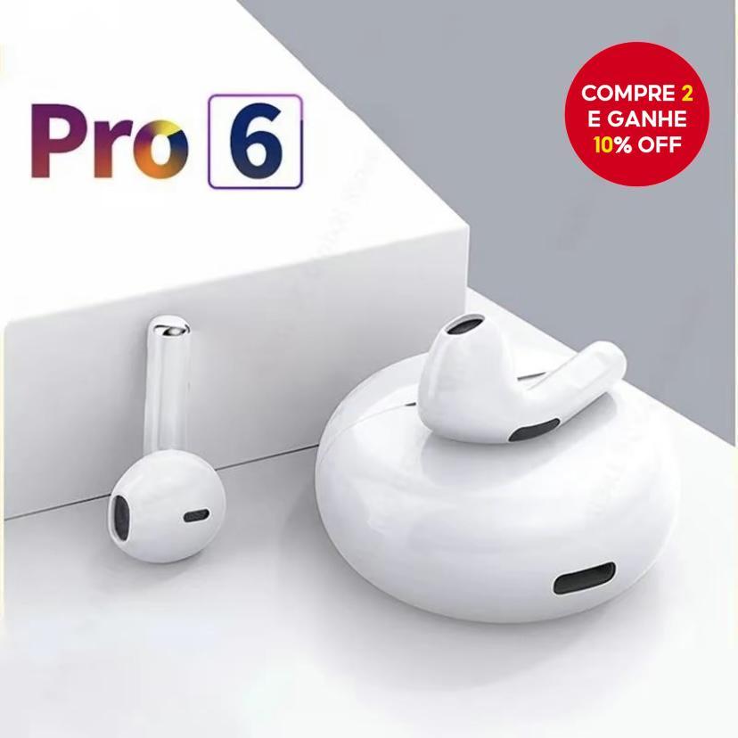 Pro6 Fones De Ouvido TWS Bluetooth Som Estéreo Para Chamadas HD Sem Fio À Prova Dwireless Água Com Microfone Grande Capa