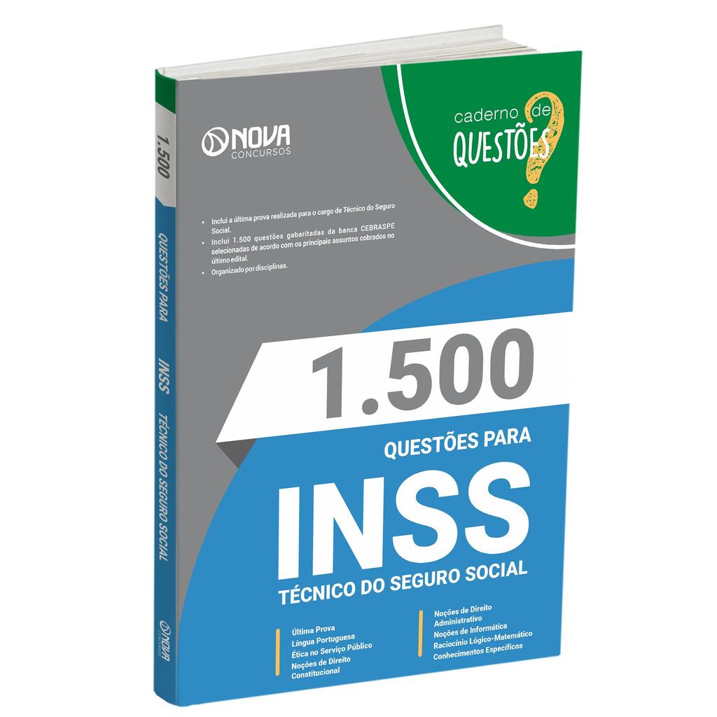 Imagem Livro 1.500 Questões Gabaritadas para INSS - Técnico do Seguro Social 2026