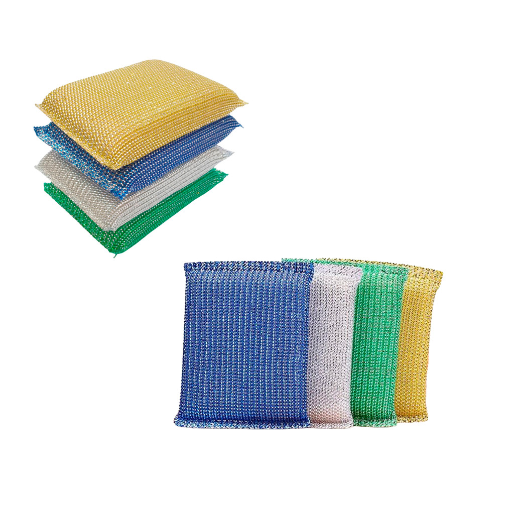 Kit 8 Esponja Alumínio Cozinha Grelha Almofada multiuso Panela Casa churrasqueira Limpeza Assadeira