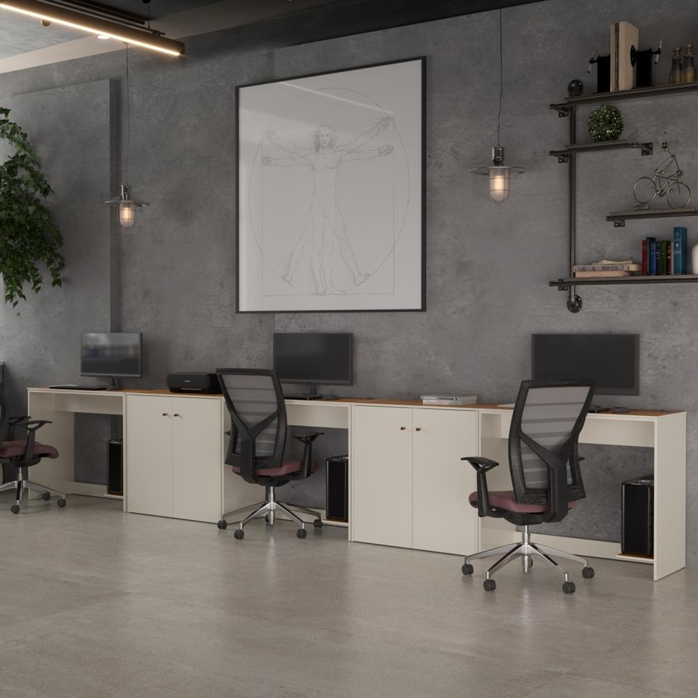 Conjunto de Escritório 5 Peças Cancun Office 3 Mesas Escrivaninha e  2 Aparador Buffet  - Vianossa