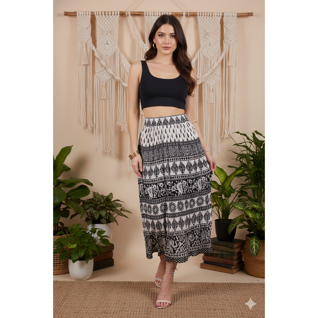 Saia Maia com detalhe com cordão em Oferta na Shopee