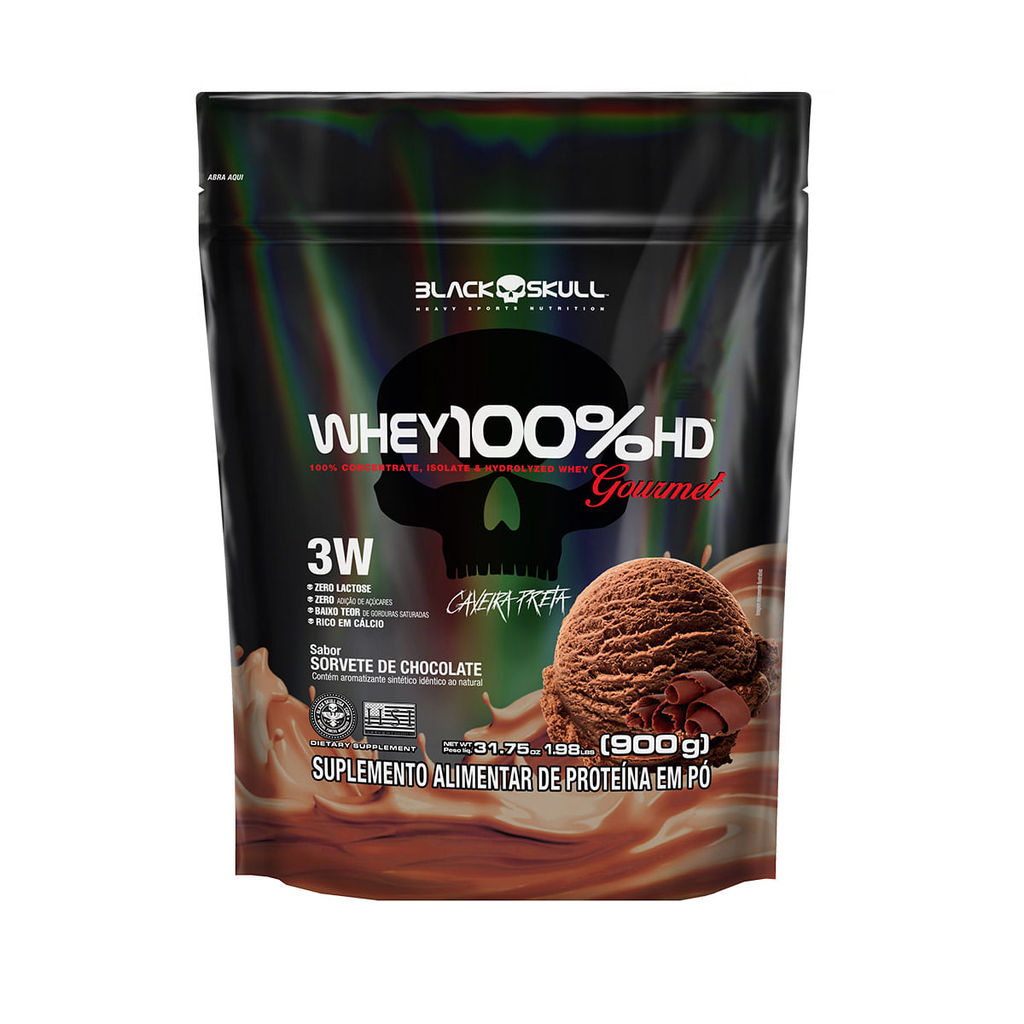 Whey 100% HD Gourmet - Refil 900g - Black Skull