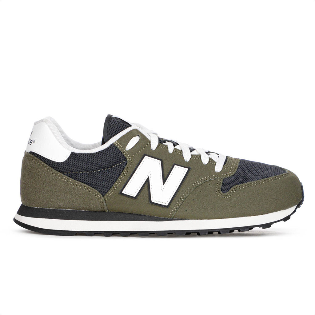 Tênis New Balance 500v2 Verde Musgo Preto e Branco - Masculino