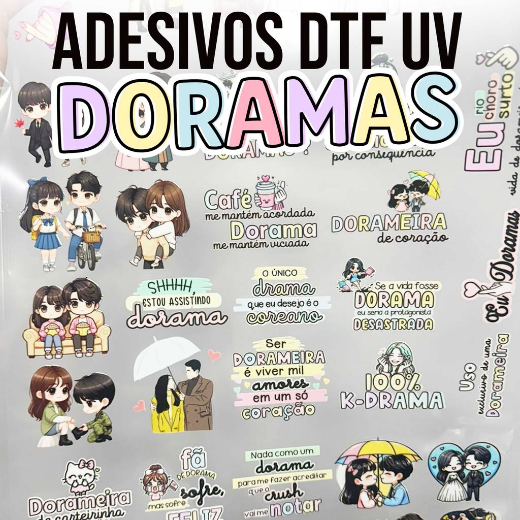 Adesivos de DTF UV DORAMA, DORAMEIRA. Doramas, K-drama
