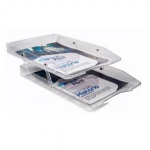 Caixa Correspondência Escaninho Bandeja Dupla Articulável Cristal Transparente, Fumê, Preta ou Cinza Grafeno Novacril em Oferta na Shopee