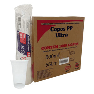 Copo de 550ml Liso Transparente PP Ultra Copos Replast com 1.000 unidades em Oferta na Shopee