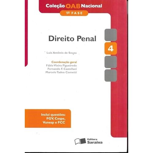 Livro Direito Penal Oab Nacional 1ª Fase Volume 4 de Luiz Antônio De Souza