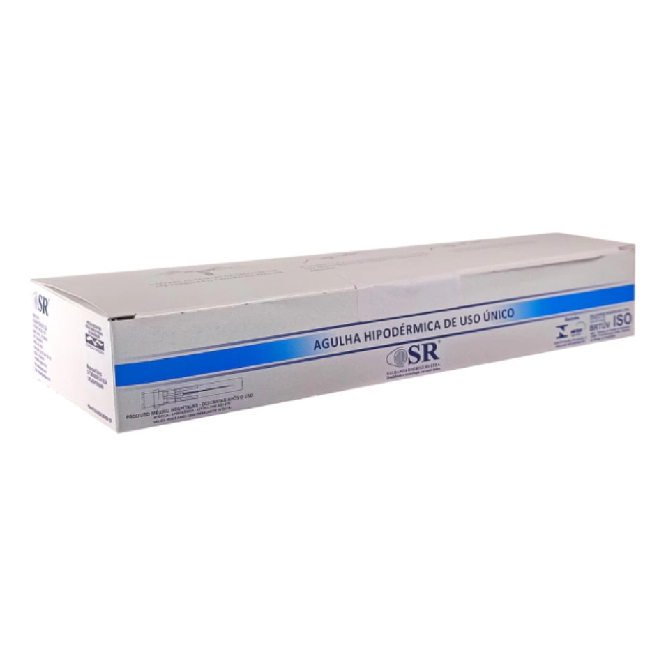 Agulha Hipodérmica SR 13x3 30G Descartável Aço Inoxidável caixa com  100 Unidades 13x3 30  SR agulha
