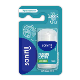 Fio Dental Sanifill Clássico Sabor Menta 100m em Oferta na Shopee