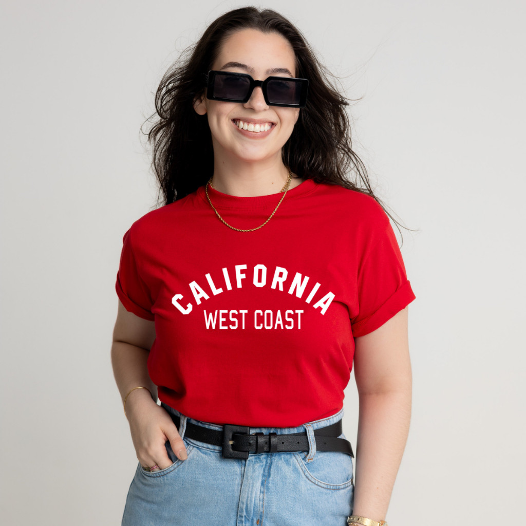 Camiseta Premium Algodão T-shirt Feminina Camisa Estampada Exclusiva Moderna Califórnia
