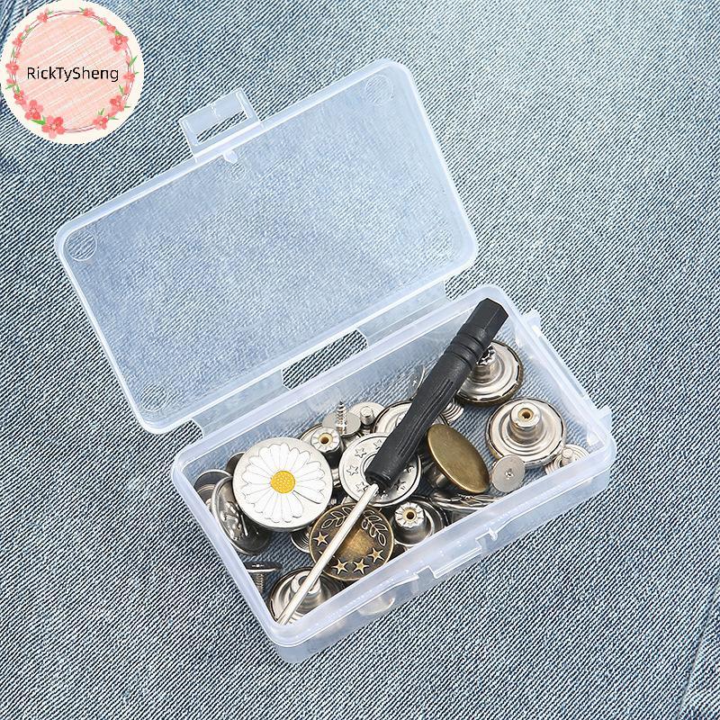 RTS 10/20 Peças Botões Jeans De Metal Com Chave De Fenda 17/20mm Substituição De Parafuso Sem Costura Kit De Reparo Remo
